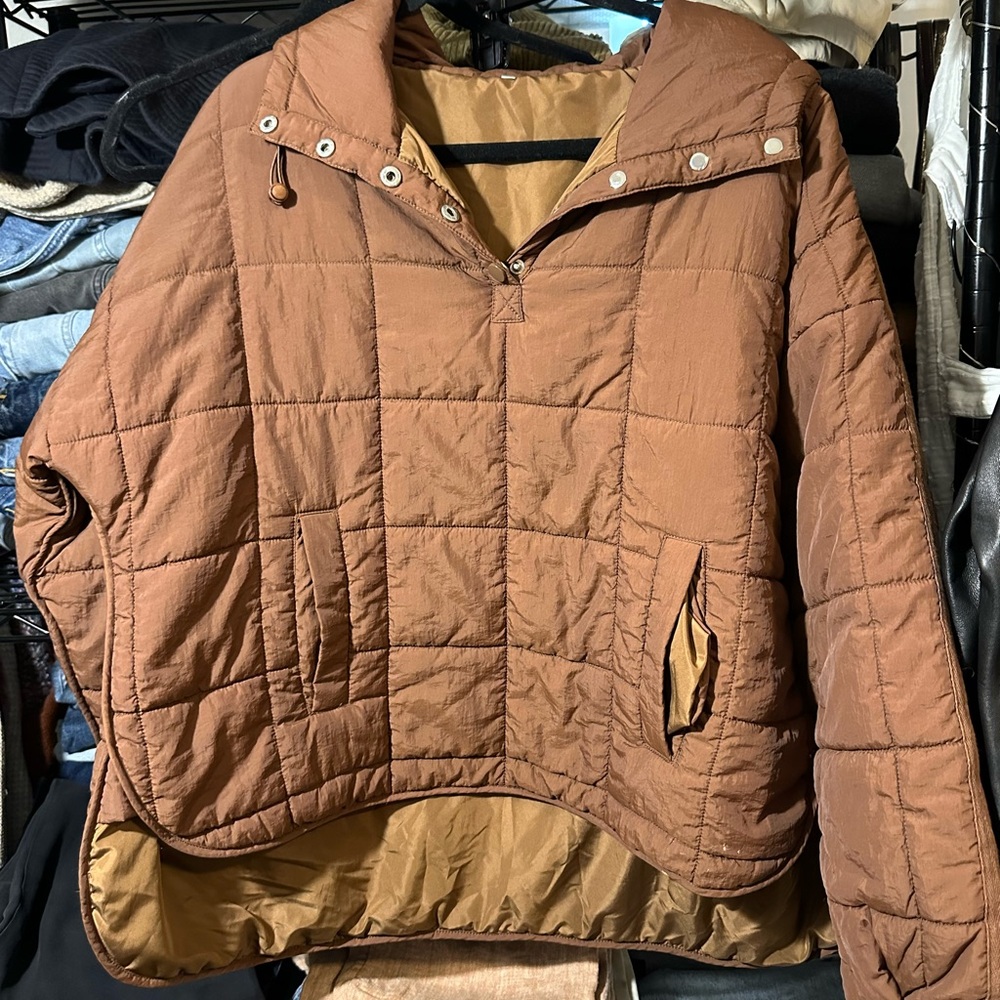 Women's Quilted Brown Sweater